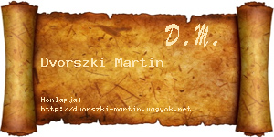 Dvorszki Martin névjegykártya