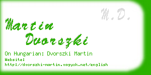 martin dvorszki business card